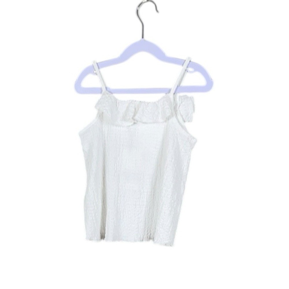 Zara Girls White Top Size 7 Fairy Coquette Crinkle Summer Spring - Picture 4 of 8